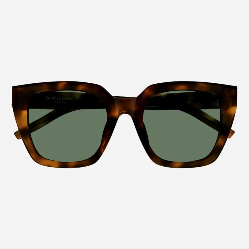 Saint Laurent SL M143 Women Cat-Eye Havana and Green Sunglasses