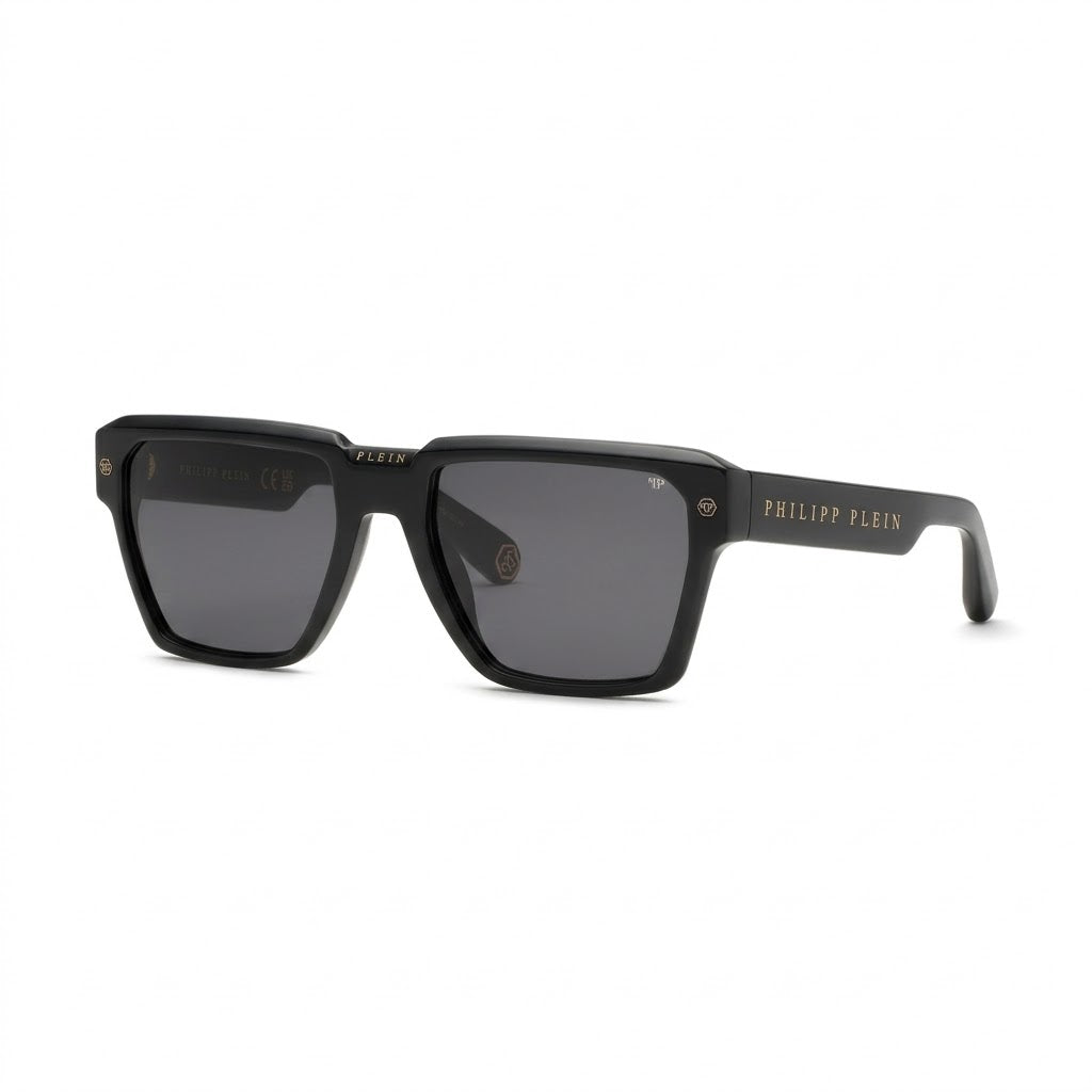 Philipp Plein Men Plein Stud Black Acetate Square Sunglasses