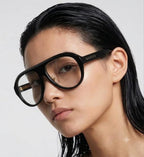 Gucci Unisex Aviator Acetate Black White Sunglasses