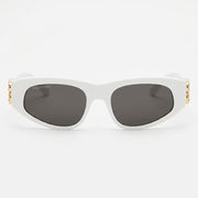 Balenciaga Women Dynasty Shiny White / Gold D-Frame Sunglasses