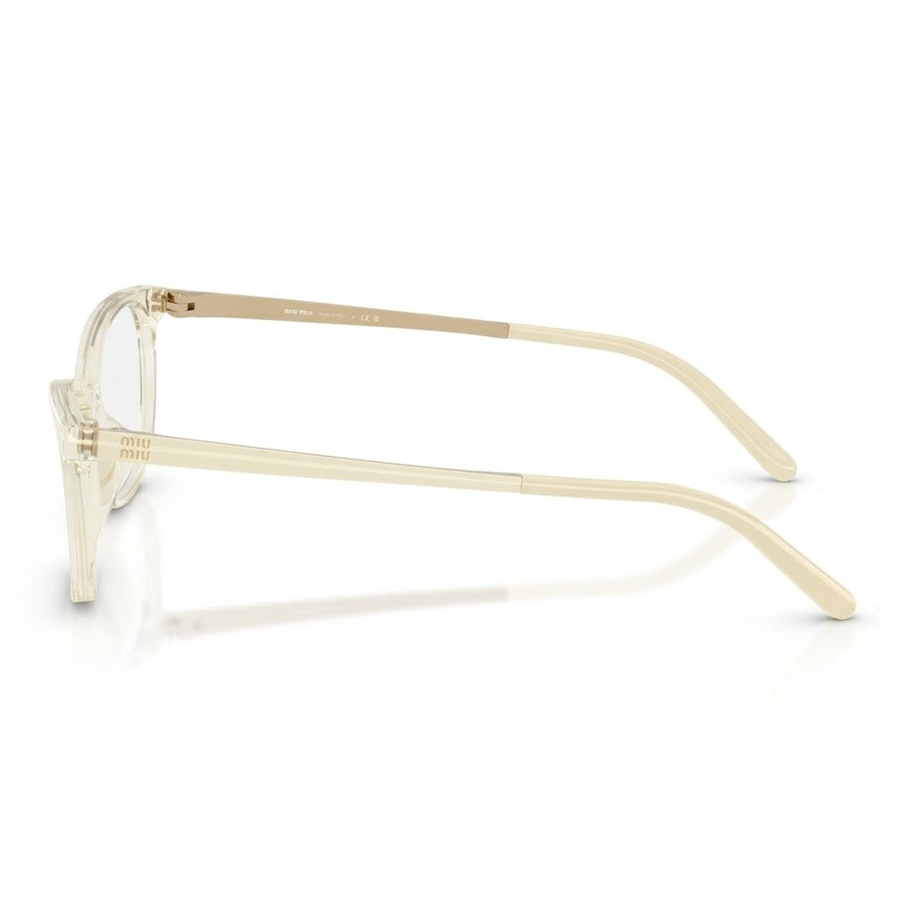 Miu Miu Women Transparent Yellow / Pale Gold Optical Glasses