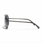 Chanel Women Pilot Titanium & Calfskin Brown Sunglasses