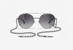 Chanel Pilot Calfskin Grey Gradient Sunglasses