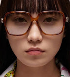 Gucci Women Butterfly-Frame Brown Tortoiseshell Sunglasses