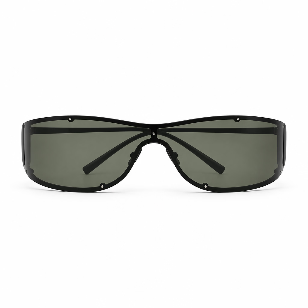 Saint Laurent Unisex SL 807 Rimless Shield Black Sunglasses