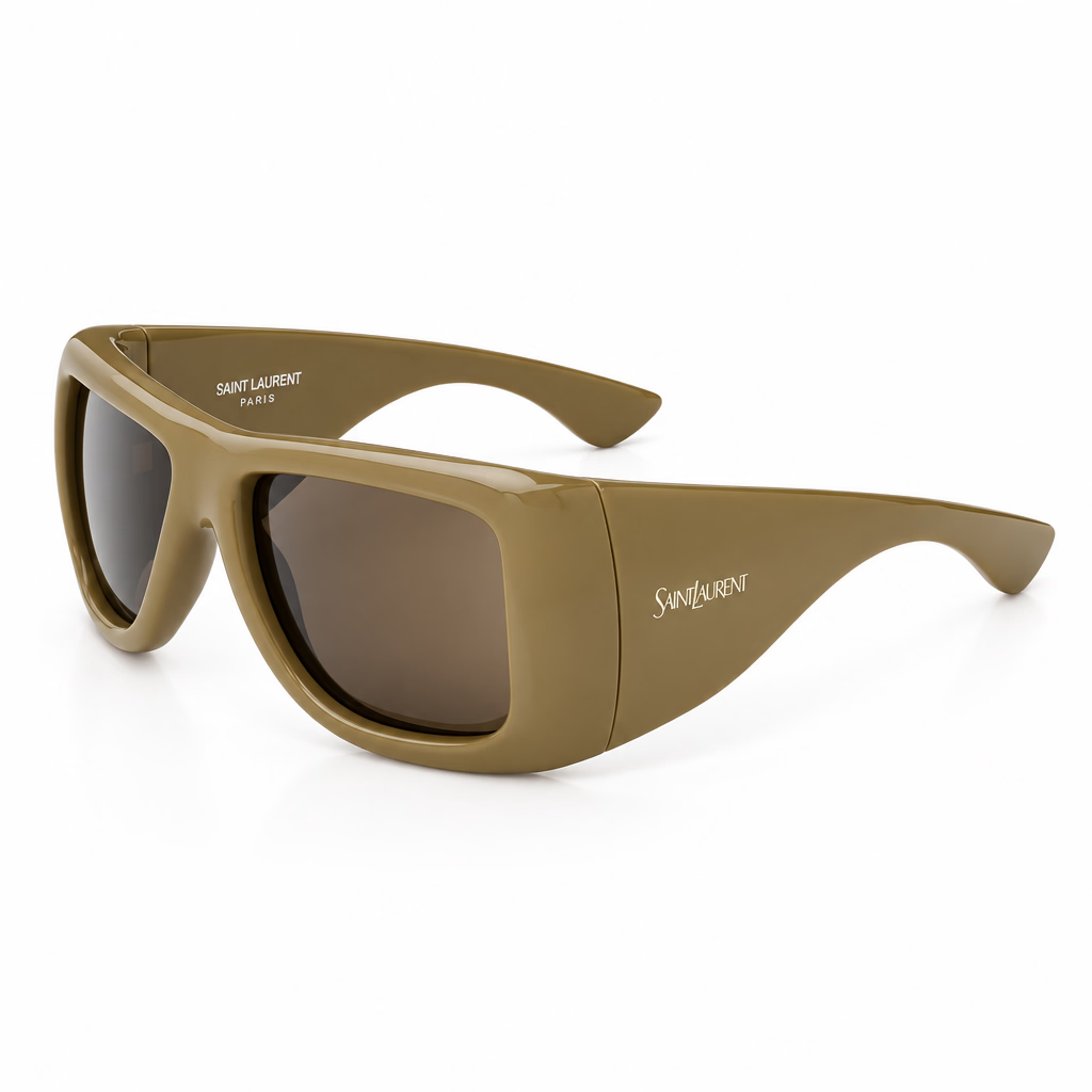 Saint Laurent Women SL 902 Howl Oversized Pillowed Licorice Brown Sunglasses