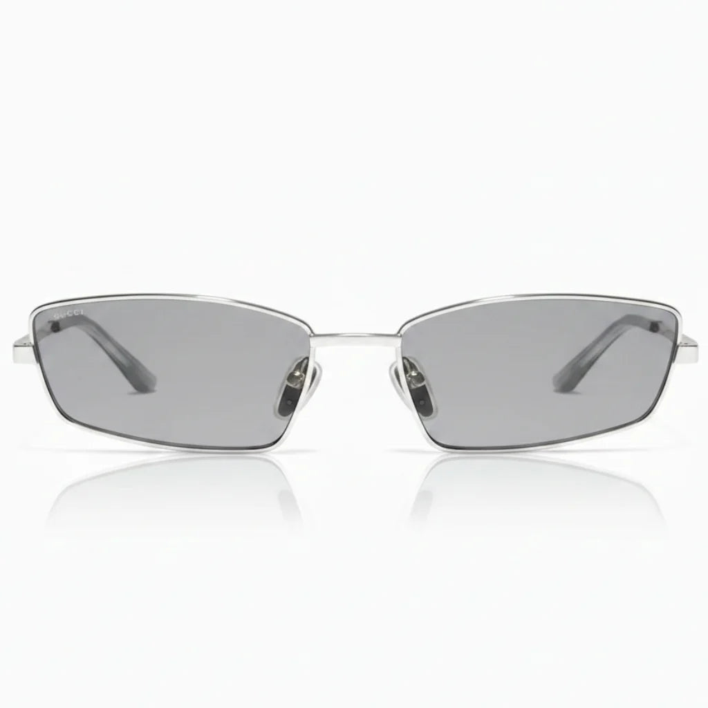 Gucci Unisex Rectangular Frame Gray Sunglasses