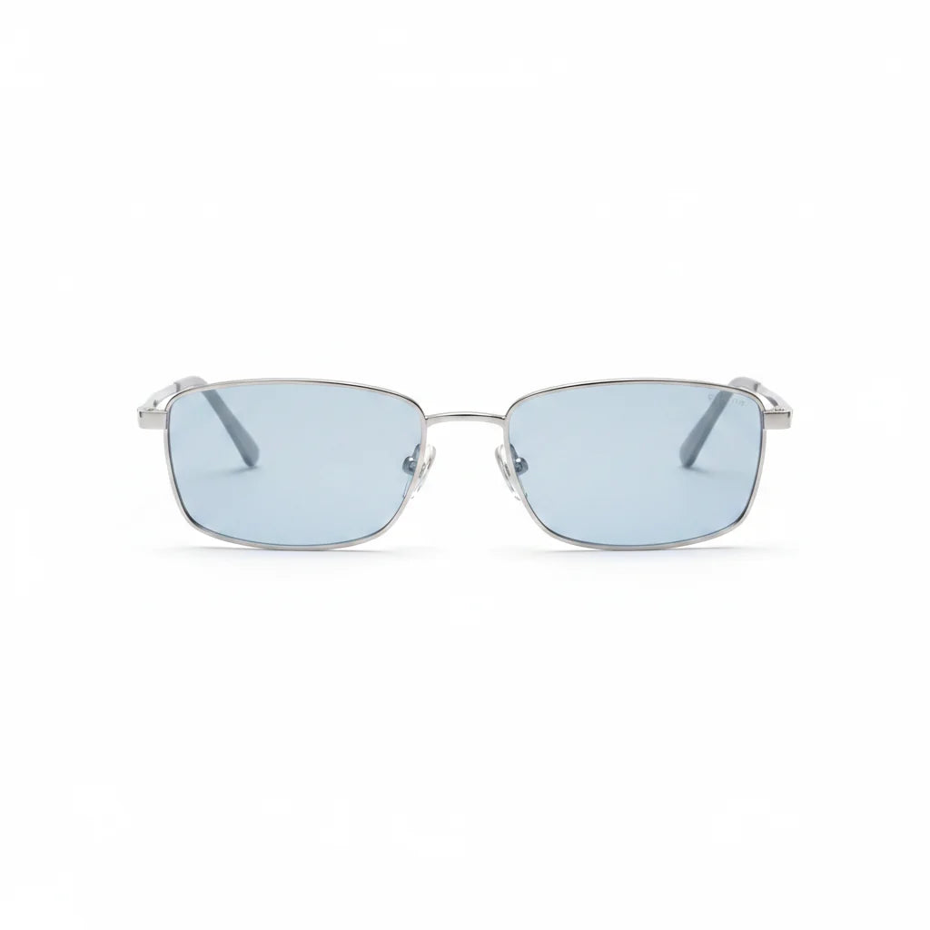 Gucci Unisex Rectangular Frame Silver Sunglasses