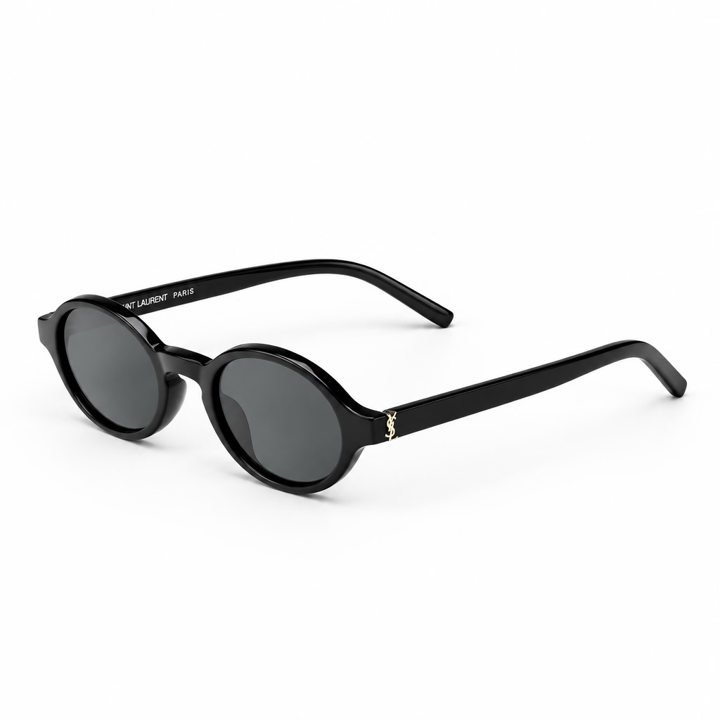 Saint Laurent Unisex SL M161 Oval Black Sunglasses