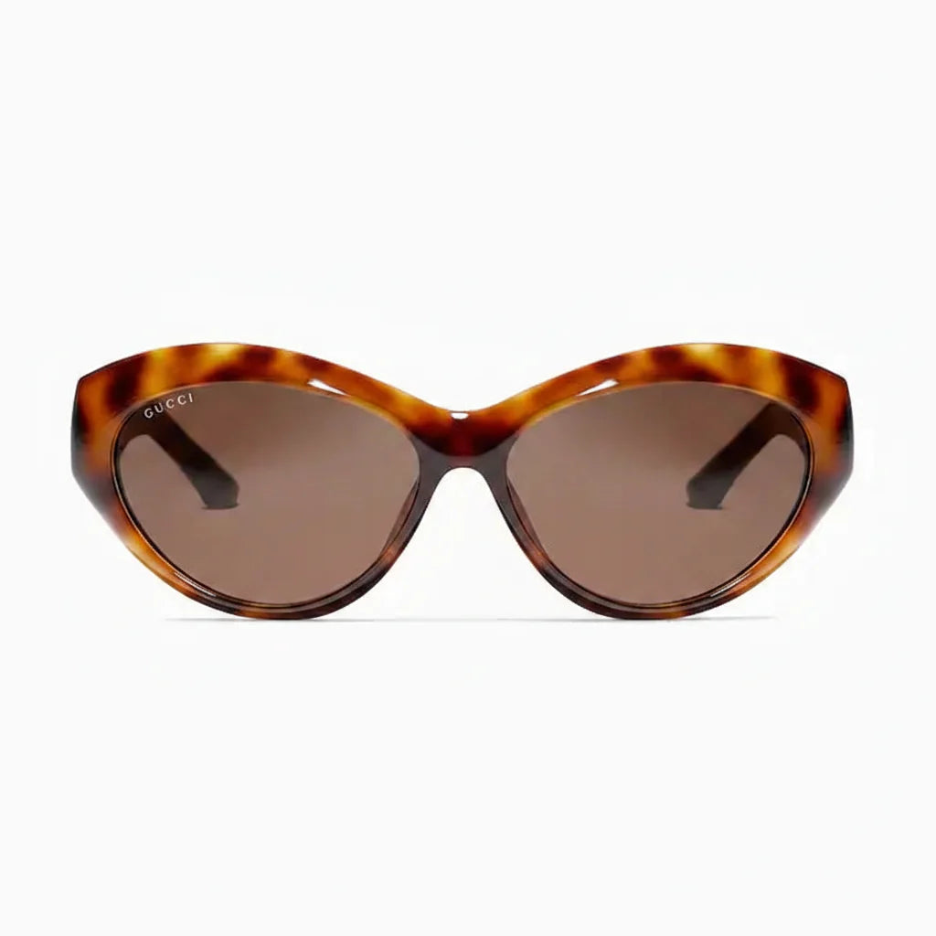 Gucci Women Cat Eye Frame Brown Tortoiseshell Sunglasses