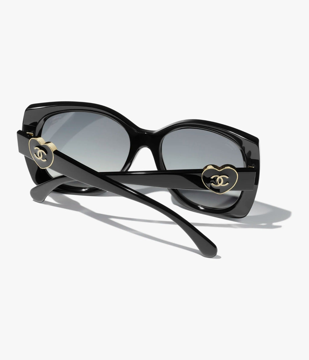 Chanel Women Square Black Sunglasses