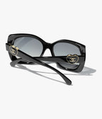 Chanel Women Square Black Sunglasses