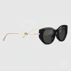 Gucci Women Low Nose Bridge Fit Cat-Eye Sunglasses