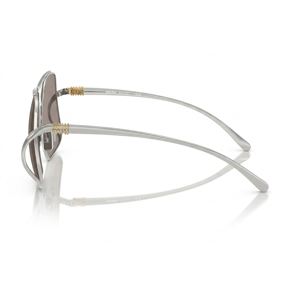 Miu Miu MU A55S Women Square Silver / Dark Grey Sunglasses