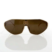 Balenciaga BB0283S Unisex Shield Gold / Brown Sunglasses