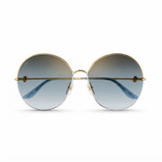 Cartier Trinity de C Women Round Metal Frame Grey/Gold Sunglasses