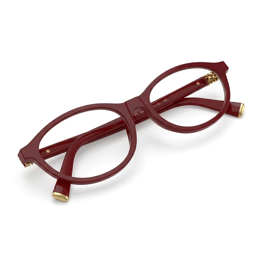 Miu Miu Women MU 09ZV Opal Burgundy / Deep Cherry Red Optical Glasses