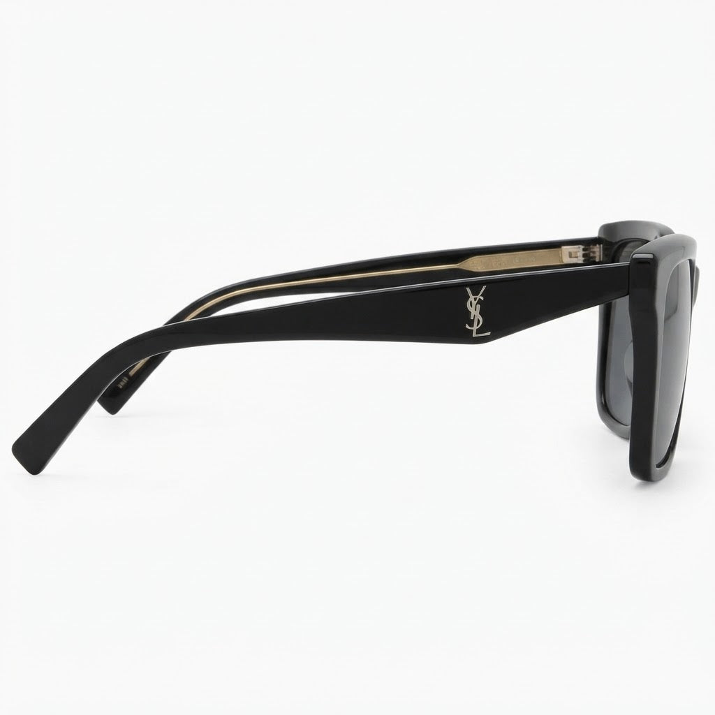 Saint Laurent Women SL M104-F 002 Grey Logo Black Sunglasses