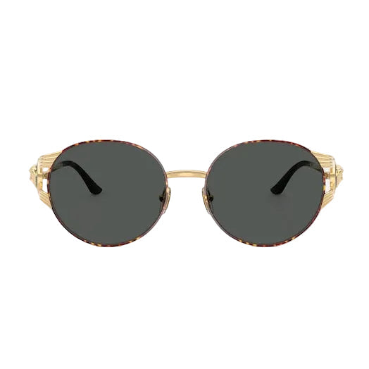 Versace Women Round Frame Gold Sunglasses