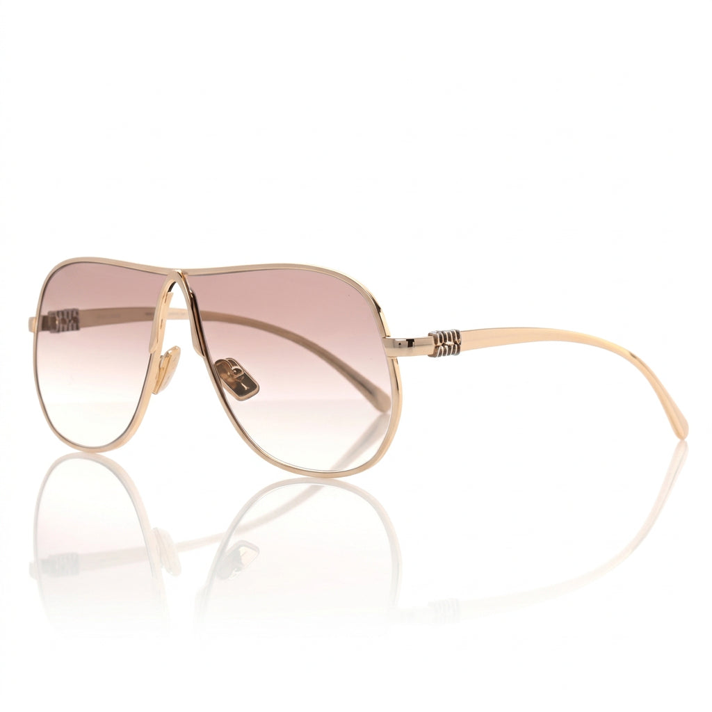 Miu Miu Women SMUA56 Gold Metal Pink Sunglasses