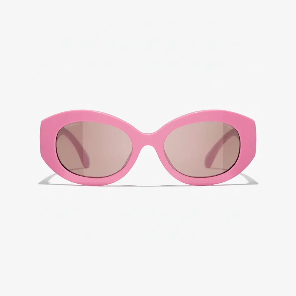 Chanel Women Oval Pink Sunglasses
