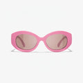 Chanel Women Oval Pink Sunglasses