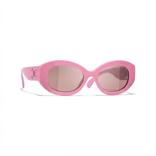 Chanel Women Oval Pink Sunglasses