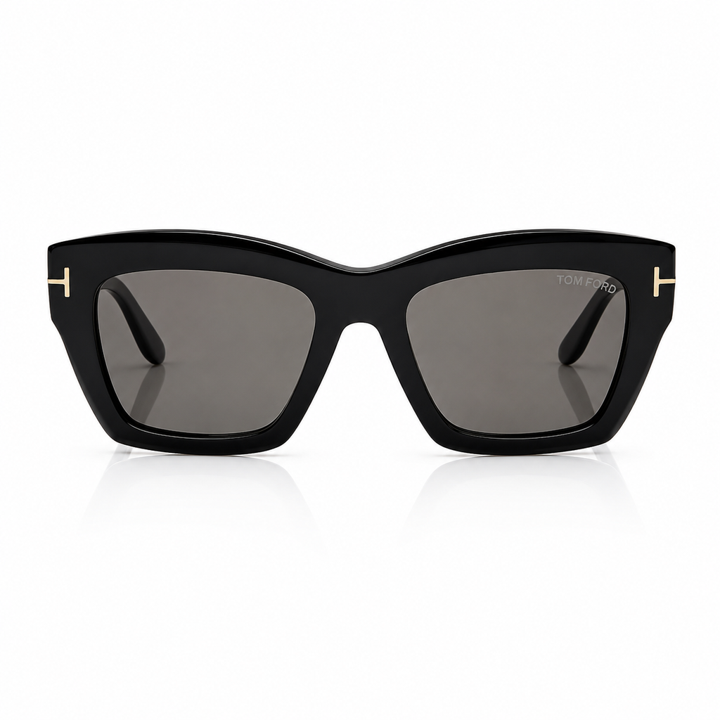 Tom Ford Women Butterfly Frame Black Sunglasses