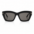 Tom Ford Women Butterfly Frame Black Sunglasses