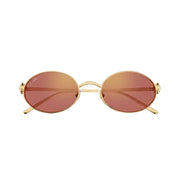 Cartier Clash de Women Oval Gold Finish Studded Temple Gold Orange Sunglasses