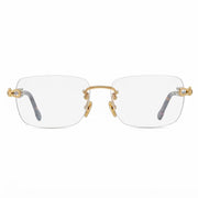 FRED FG50002F Luxury Unisex Rimless Gold & Cable Optical Frame Glasses