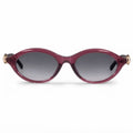 Gucci Women Oval Frame Transparent Burgundy Sunglasses