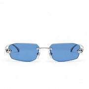 Cartier Panthère de C Unisex Rimless Rectangular Blue Sunglasses