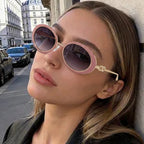 Chanel Women Oval Pink Grey Gradient Sunglasses