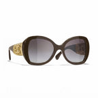 Chanel Women Butterfly Brown Sunglasses