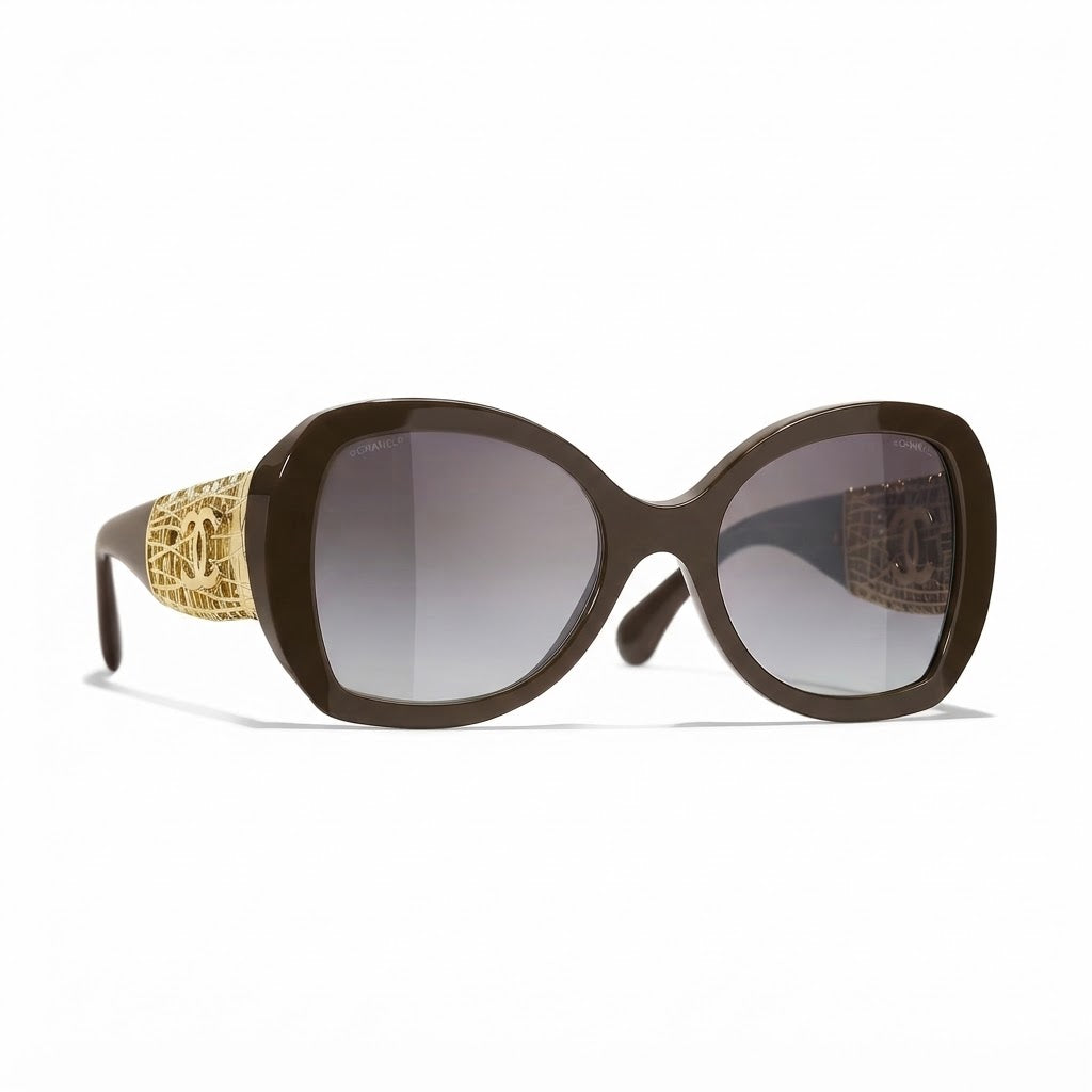 Chanel Women Butterfly Brown Sunglasses