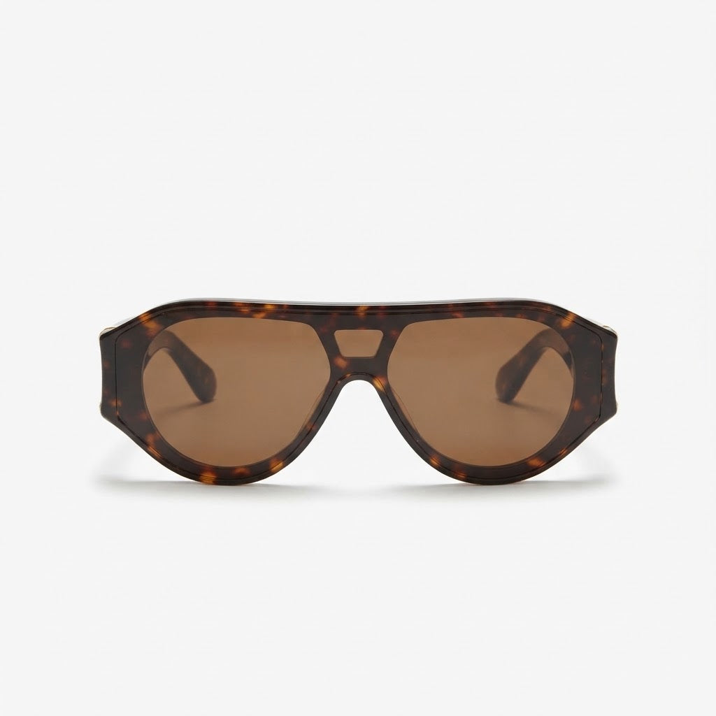 Chanel Unisex Shield Havana Brown Sunglasses