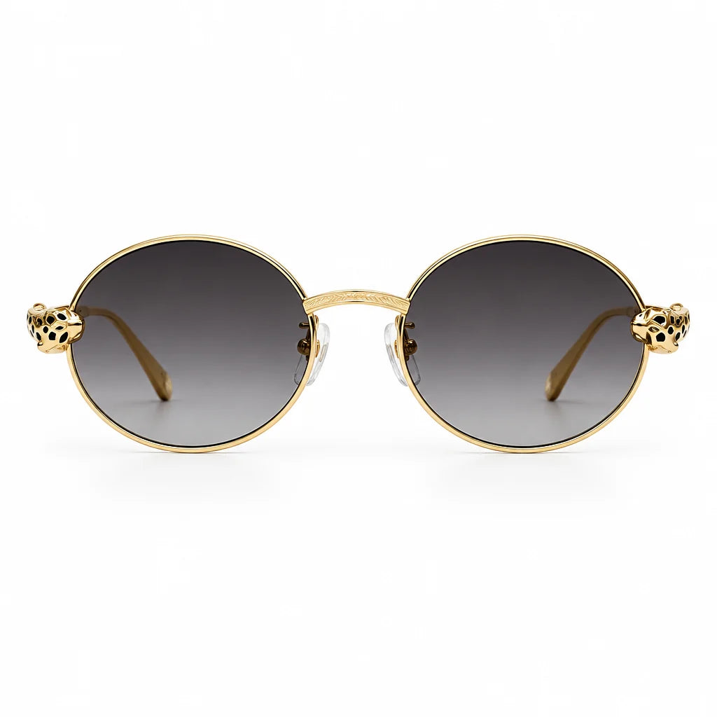Cartier Panthère de C Women Round Grey Gradient Sunglasses