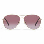 Chanel Women Pilot Titanium & Calfskin Gold & Violet Gradient Sunglasses
