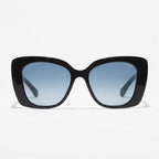 Chanel Women Acetate Strass Polarized Square Blue Stone Logo Sunglasses