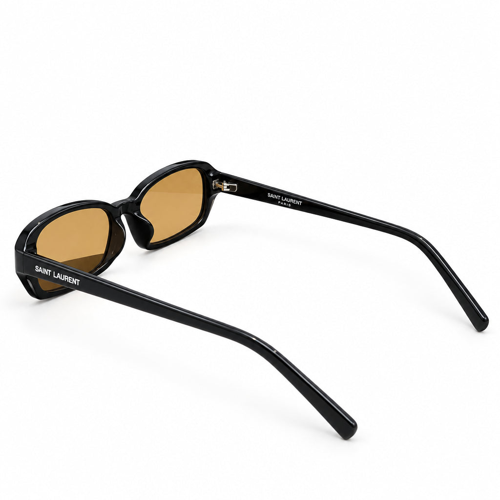 Saint Laurent Women SL 872 Erin Oval-Frame Black / Yellow Sunglasses