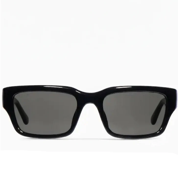 Gucci Men Rectangular Frame Deep Black Sunglasses