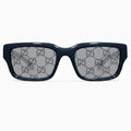 Gucci Men Rectangular Frame Blue Sunglasses