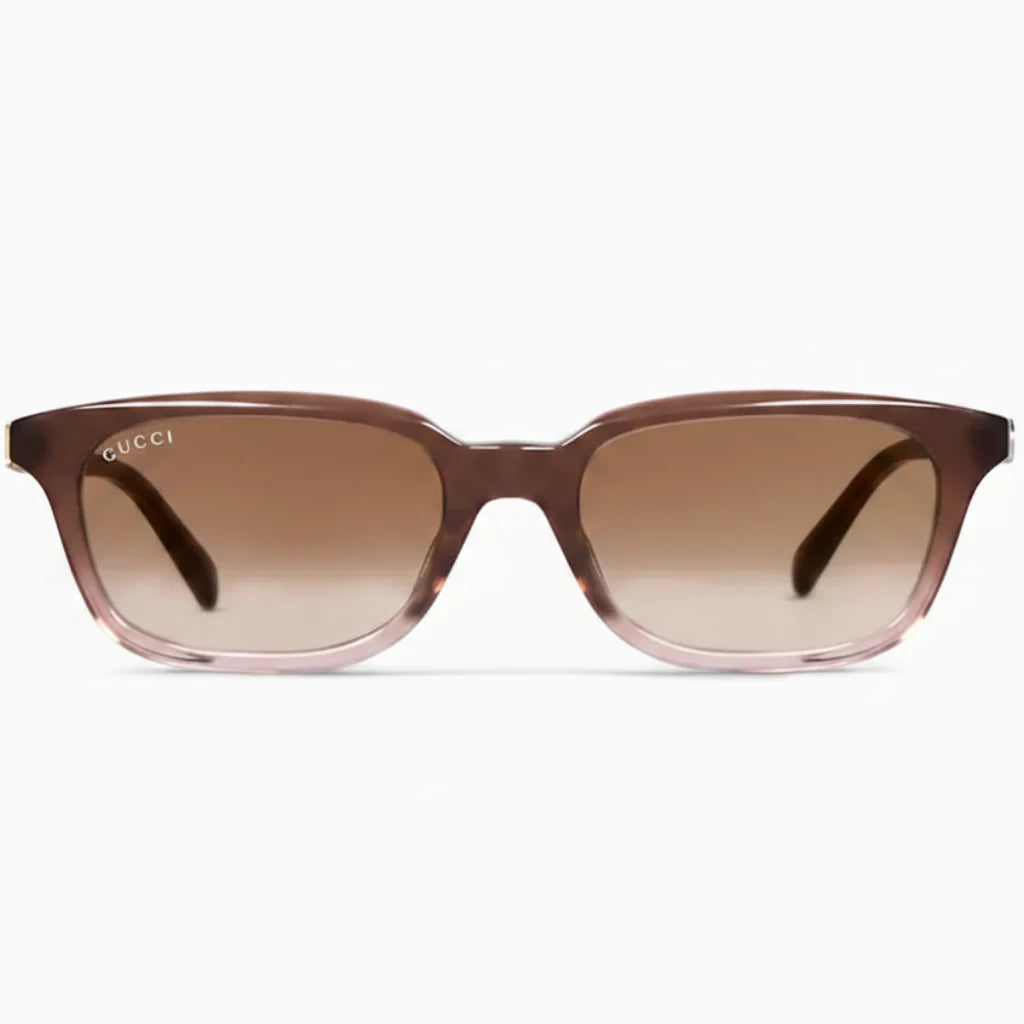 Gucci Women Rectangular Frame Brown Gradient Sunglasses