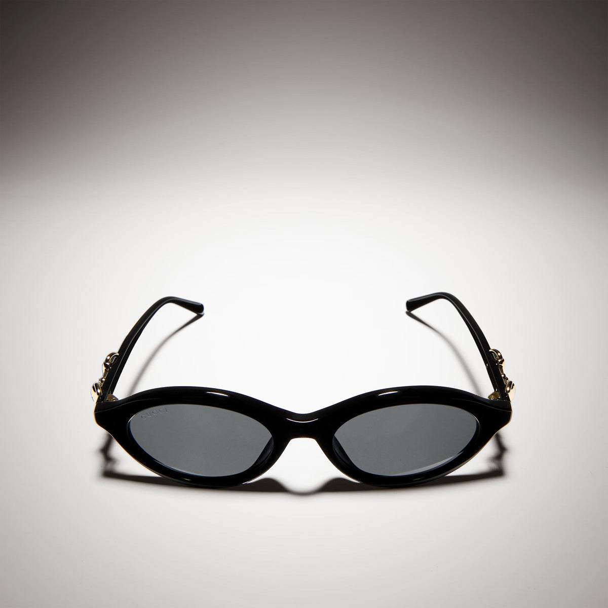 Gucci Women Oval Frame Black Sunglasses