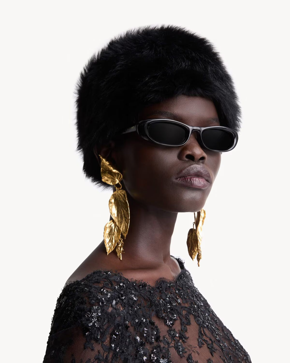 Saint Laurent Women SL 557 SHADE PLUMP Black Sunglasses