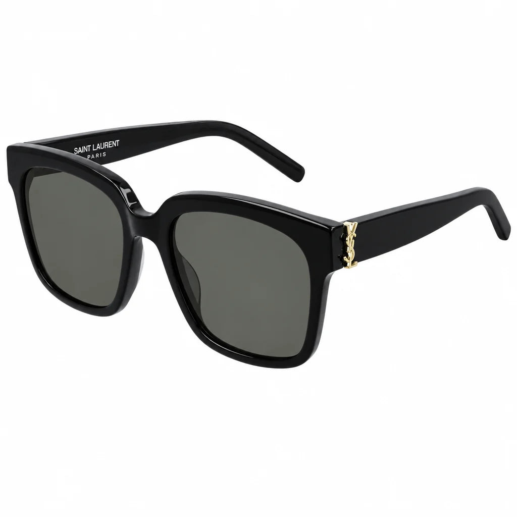 Saint Laurent Women SL M40 Gold YSL Monogram Hinge Black/Grey Sunglasses