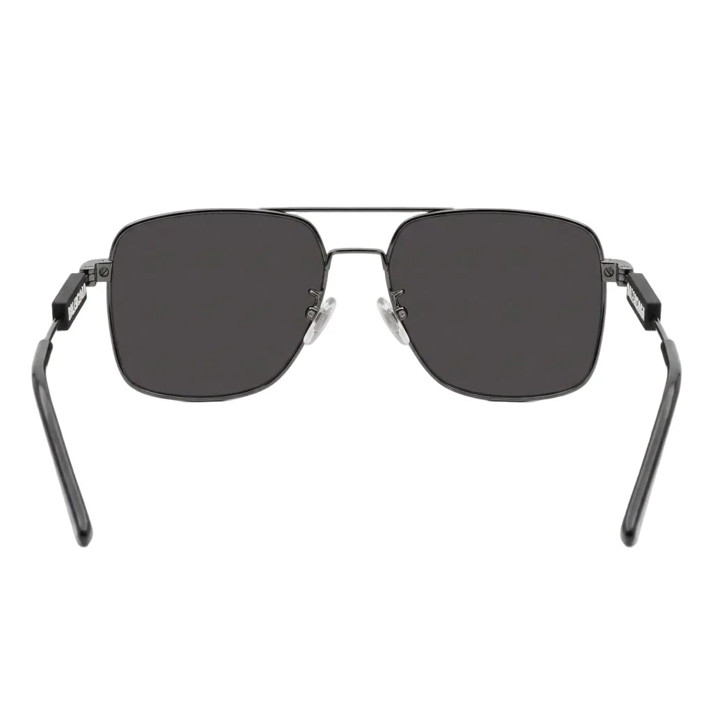 Balenciaga Men Tag BB0116SA Gunmetal / Grey Double-Bridge Square Aviator Sunglasses