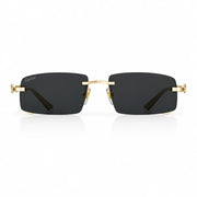 Cartier Panthère De Rimless Unisex Rectangle Black Sunglasses