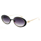 Chanel Women Oval Gold Black Gradient Sunglasses